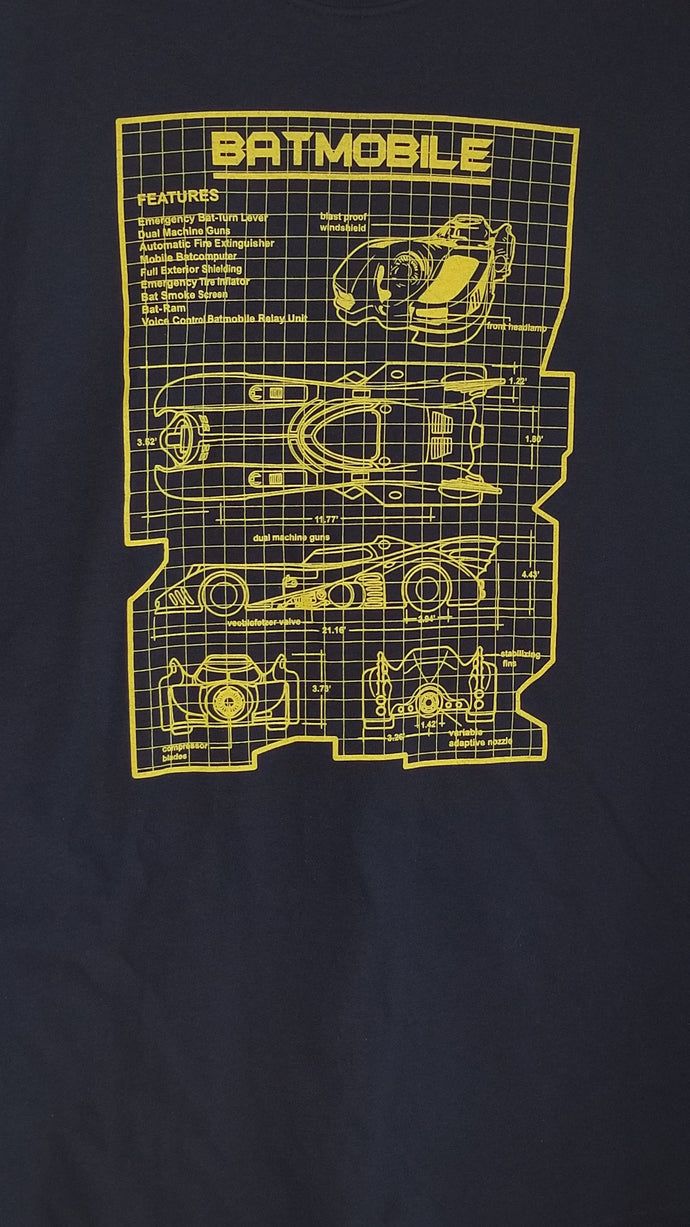 Batmobile Blueprint T-shirt - XL